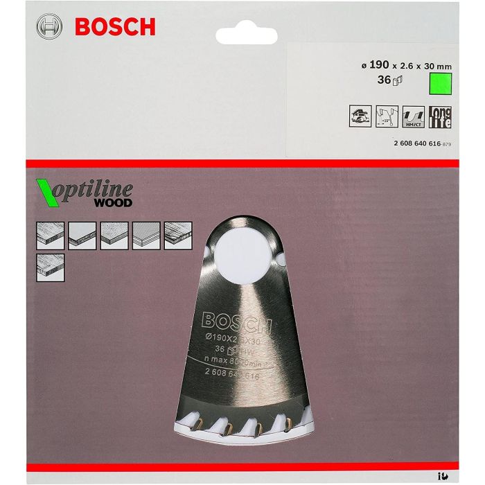 Bosch Kreissägeblatt OP WO H 190x30-36 1 Bosch Kreissägeblatt OP WO H 190x30-36 1