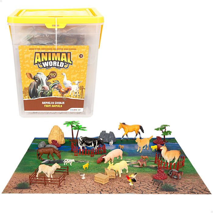 Set de Animales de Granja Colorbaby Plástico 16 x 12 x 4 cm (4 Unidades) 6