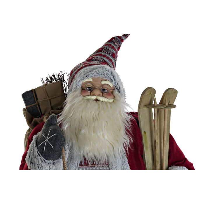 DKD Home Decor Figura Decorativa de Navidad Fantasia, Colores Rosa y Gris Claro, de Poliéster, PVC y Madera - 50 x 124 x 60 cm 1