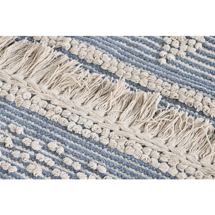 DKD Home Decor Alfombra Boho Azul Blanco 100% Algodón 120 x 180 cm 2