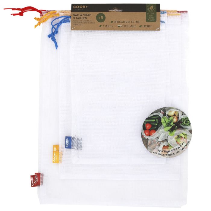 Juego De 6 Bolsas Reutilizables Cook Concept