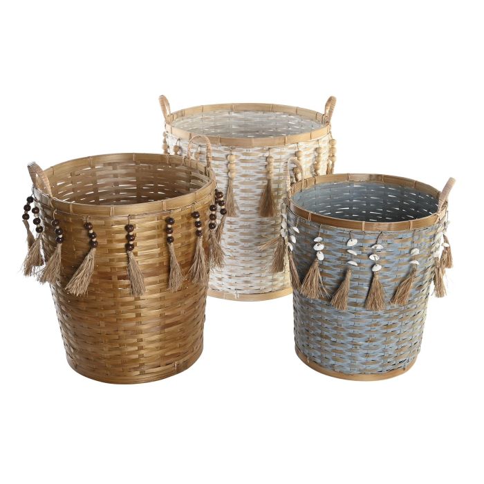 DKD Home Decor Cesta Balines 44x49 36x46 Set 3 Piezas Multicolor Bambú 45 x 54 x 49 cm 1 DKD Home Decor Cesta Balines 44x49 36x46 Set 3 Piezas Multicolor Bambú 45 x 54 x 49 cm 1