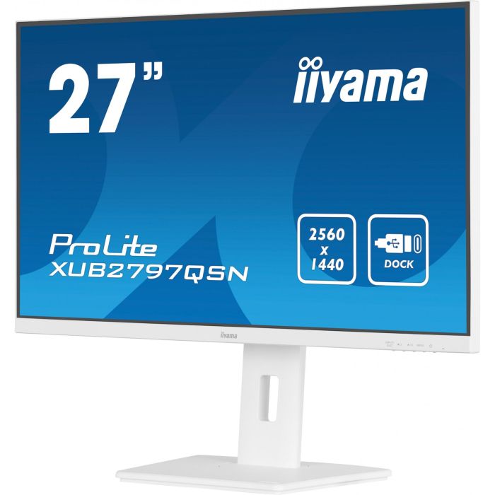 Iiyama XUB2797QSN-W2 Monitor 27" QHD IPS 1440p 1ms 300cd/m² con Dock USB-C 65W, 3x USB-A 3.2, Blanco 8