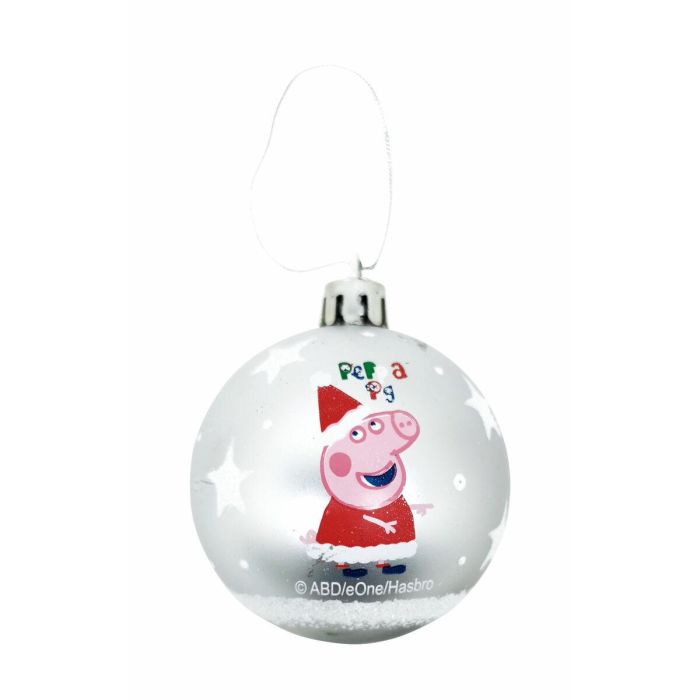 Bola de Navidad Peppa Pig Cosy corner Plateado 10 Unidades Plástico (Ø 6 cm) Bola de Navidad Peppa Pig Cosy corner Plateado 10 Unidades Plástico (Ø 6 cm)