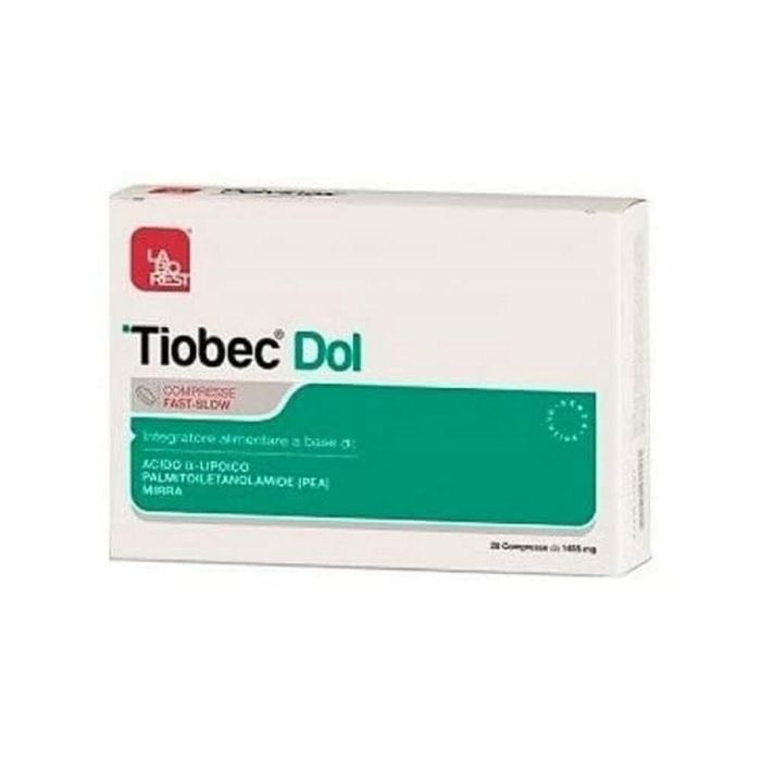 Tiobec DOL Comprimidos Fast-Slow para Dolor Neuropático y Estrés Oxidativo con Ácido Alfa-Lipoico, PEA y Mirra - 20 unidades Tiobec DOL Comprimidos Fast-Slow para Dolor Neuropático y Estrés Oxidativo con Ácido Alfa-Lipoico, PEA y Mirra - 20 unidades