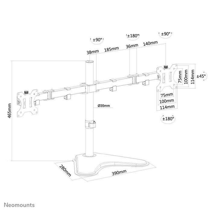 Neomounts Fpma-D550Ddblack Soporte de Escritorio Doble para 2 Monitores 10-32", Altura Ajustable, Movimiento Completo - Negro 10 Neomounts Fpma-D550Ddblack Soporte de Escritorio Doble para 2 Monitores 10-32", Altura Ajustable, Movimiento Completo - Negro 10