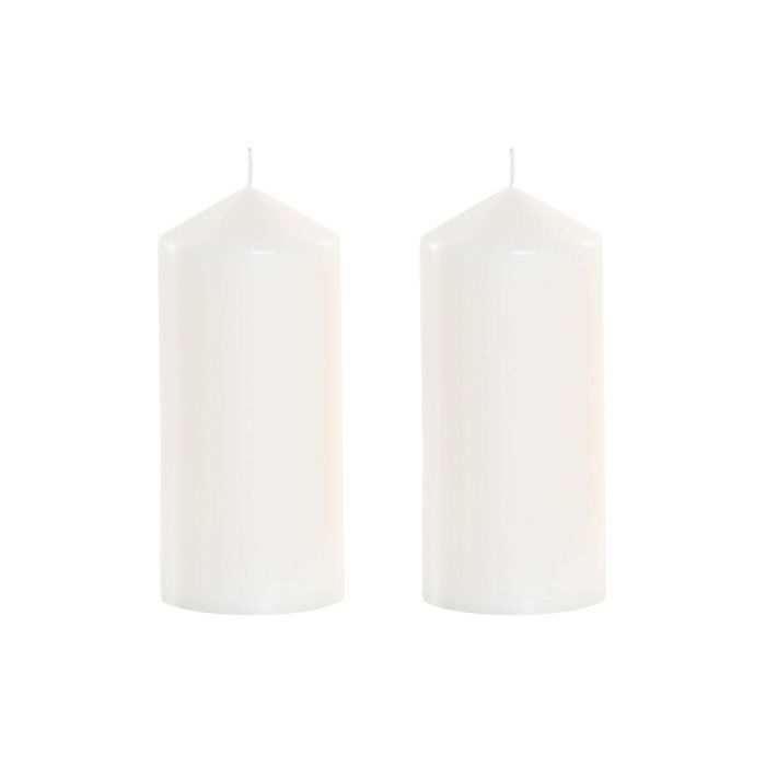 DKD Home Decor Vela Basicos Blanca, Set de 2 Velas Decorativas de Cera Pura de 520g y 1kg de Peso Neto, para Salón Hogar, 7x15x14 cm 1 DKD Home Decor Vela Basicos Blanca, Set de 2 Velas Decorativas de Cera Pura de 520g y 1kg de Peso Neto, para Salón Hogar, 7x15x14 cm 1