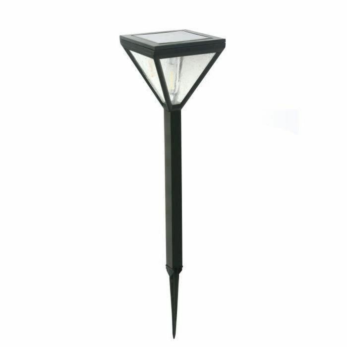 Farol solar Galix en acero inoxidable y vidrio, 25 lúmenes, 8 horas de iluminación, 1 LED COB filamento blanco cálido