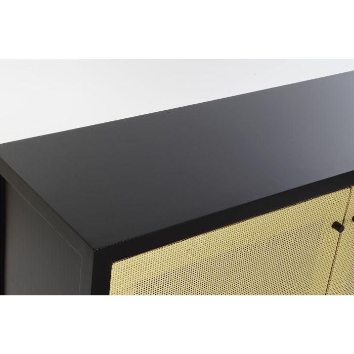 DKD Home Decor Buffet Balines Aparador Mueble Auxiliar de Ratan y Abeto Negro Natural con 2 Puertas y 1 Estantería 120x38x76 cm 1 DKD Home Decor Buffet Balines Aparador Mueble Auxiliar de Ratan y Abeto Negro Natural con 2 Puertas y 1 Estantería 120x38x76 cm 1