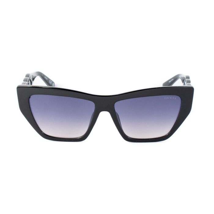 Guess GU00111 01B Gafas de Sol Mujer Cat-Eye Montura Inyectada Negra Brillante Cristales Gris Humo Degradado 56 mm 1