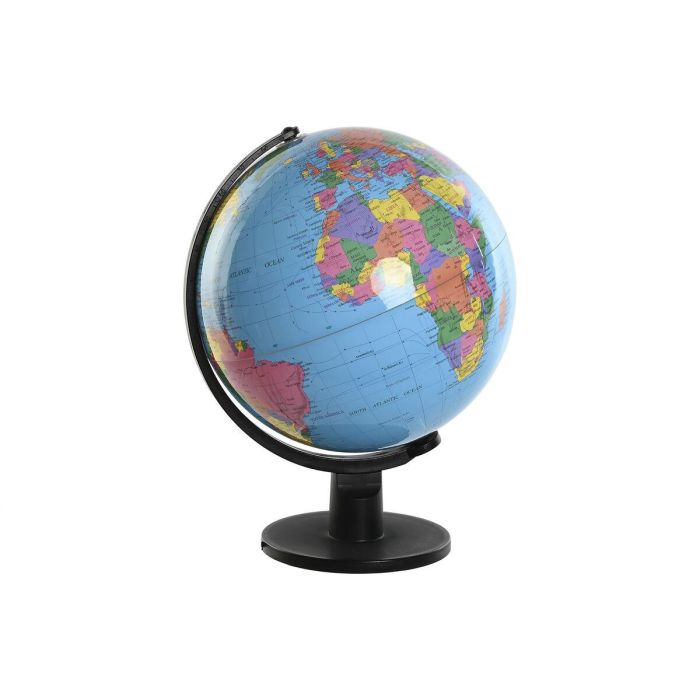 DKD Home Decor Globo Terraqueo Azul Negro Multicolor con Luz 32 x 41 x 33 cm