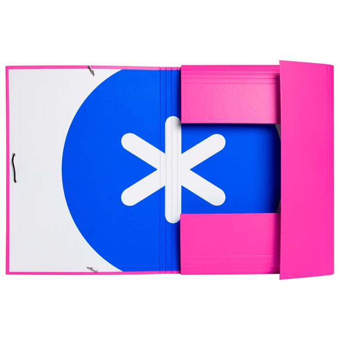 Antartik Carpeta de Gomas Tres Solapas Cartón Forrado A4 Rosa 5