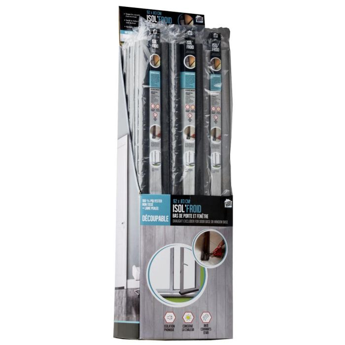 Je cherche une Idee Burlete Aislante para Puertas y Ventanas 92 cm Gris Oscuro Gris Claro Aislamiento Frío Ruido 3