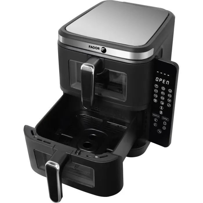 Fagor Freidora sin aceite Airfryer FGD11 con Doble depósito de 5,5 L (11L total), 12 programas, 2800W 3
