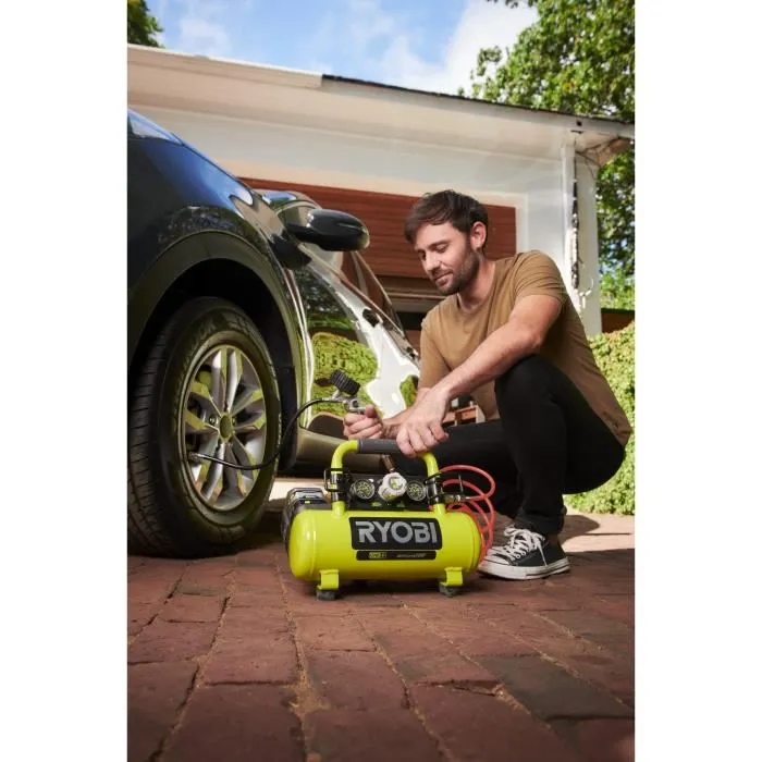 Ryobi R18AC - 0 Compresor de Tanque 18V 4L 0.6HP con Racor 1/4 3