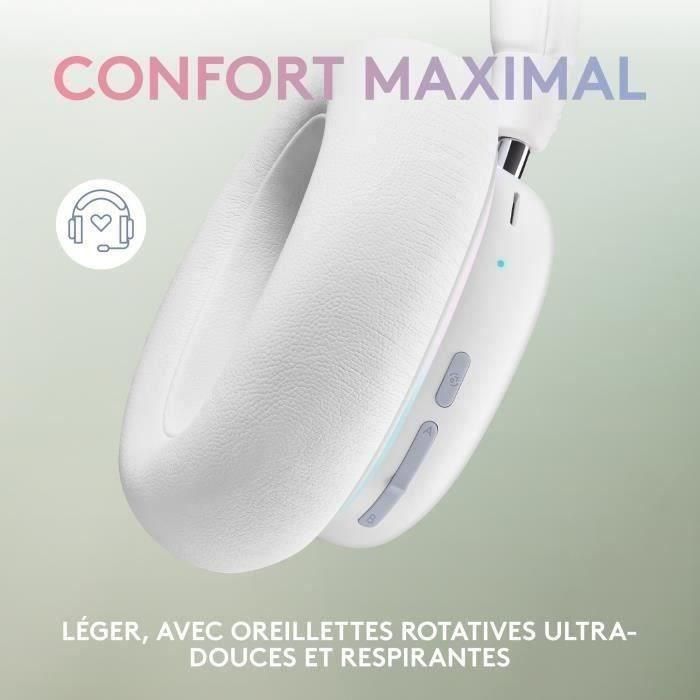 Logitech G - Auriculares para juegos - inalámbricos - G735 LIGHTSPEED RGB, Bluetooth, micrófono extraíble - White Mist 2 Logitech G - Auriculares para juegos - inalámbricos - G735 LIGHTSPEED RGB, Bluetooth, micrófono extraíble - White Mist 2