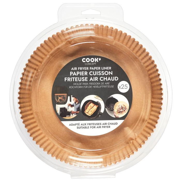 Cook Concept Juego de 25 Papeles para Freidora de Aire, Antiadherente, Diámetro 20 cm Cook Concept Juego de 25 Papeles para Freidora de Aire, Antiadherente, Diámetro 20 cm