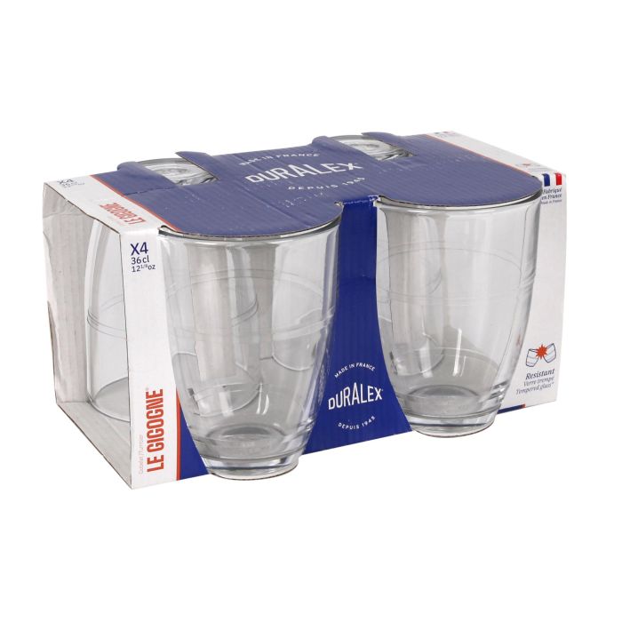 Duralex Set de 4 Vasos Gigogne transparentes, 36 cl, 8.5 cm diámetro x 11 cm alto (8 Cajas) 5