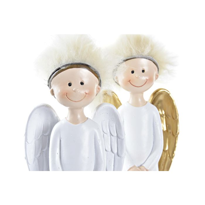 Figura Navidad Tradicional DKD Home Decor Dorado Blanco 5 x 21.5 x 7.5 cm (2 Unidades) 1