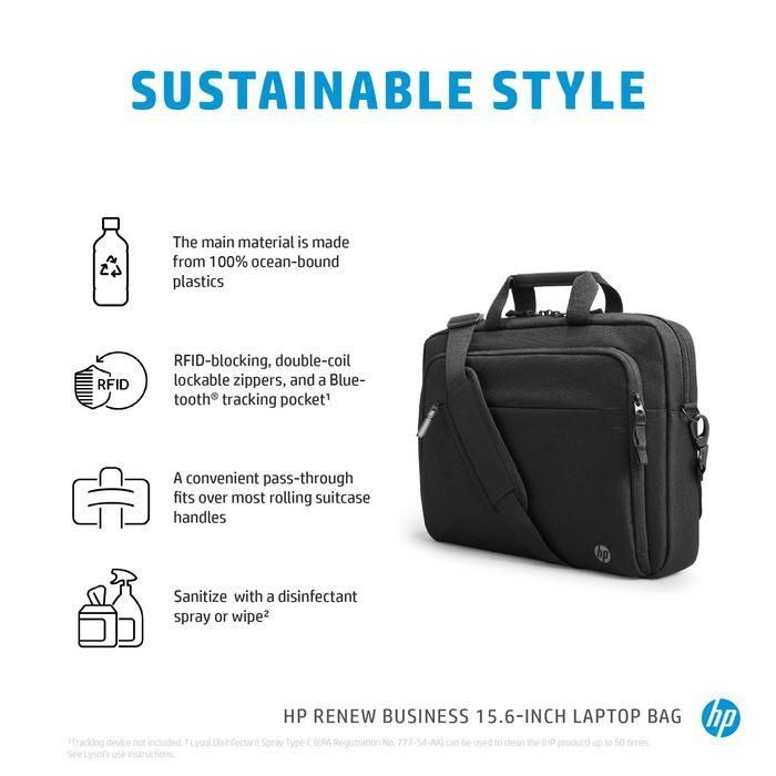 HP Renew Business Bolso para Portátil 15.6 pulgadas, Protección para Laptop, Fabricado con Materiales Reciclados, Duradero y Cómodo 5 HP Renew Business Bolso para Portátil 15.6 pulgadas, Protección para Laptop, Fabricado con Materiales Reciclados, Duradero y Cómodo 5