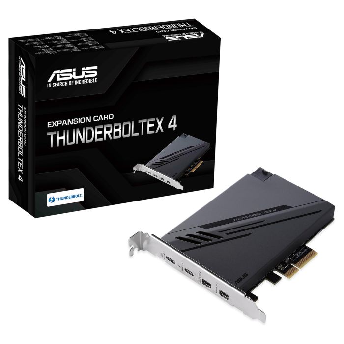 ASUS ThunderboltEX 4 Tarjeta de Expansión PCIe Thunderbolt 4 USB 3.2 Gen 2 Mini DisplayPort Intel JHL8540 Negro 40 Gbit/s 5 ASUS ThunderboltEX 4 Tarjeta de Expansión PCIe Thunderbolt 4 USB 3.2 Gen 2 Mini DisplayPort Intel JHL8540 Negro 40 Gbit/s 5