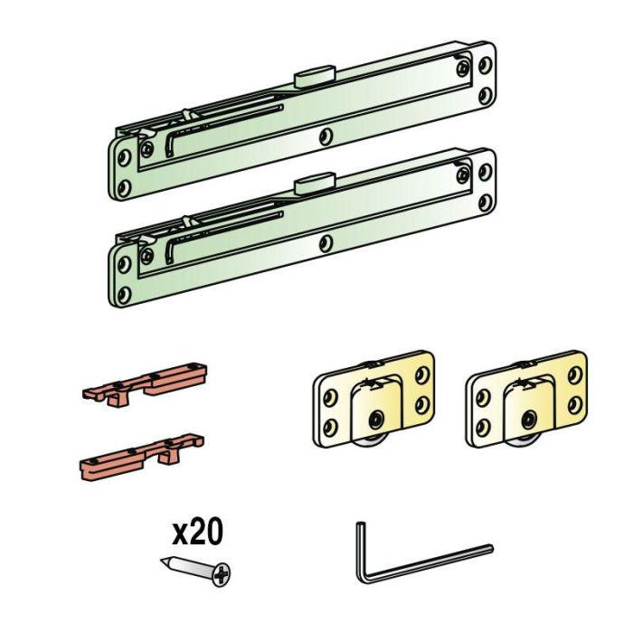 TERNO Kit Herrajes Living Base para 1 Puerta hasta 20Kgs