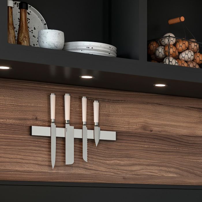 Emuca Barra magnética para cuchillos de cocina, Acero inoxidable 2 Emuca Barra magnética para cuchillos de cocina, Acero inoxidable 2