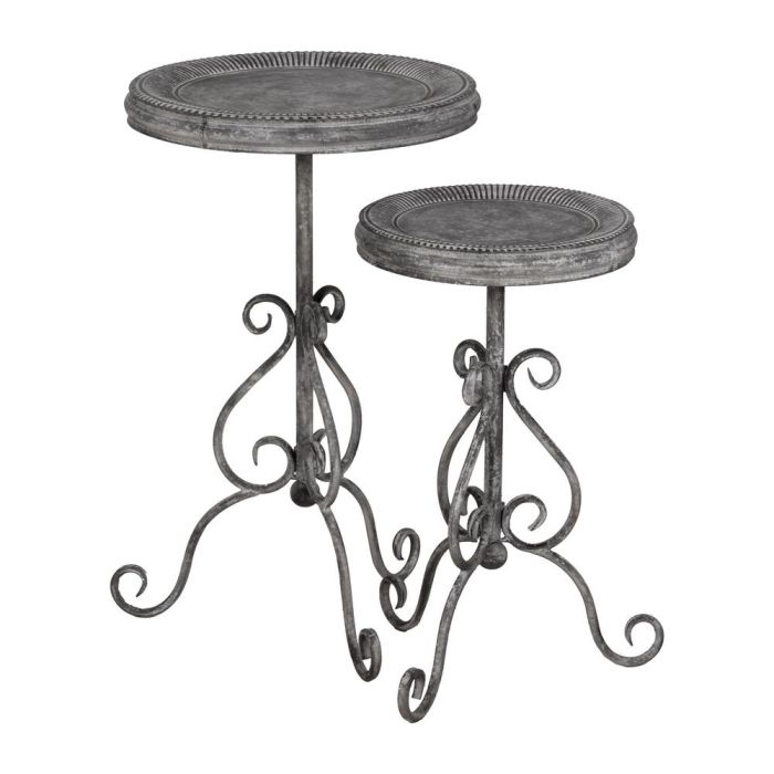 Mesita Gris Metal 36 X 36 X 61 cm