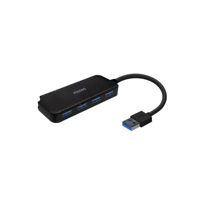 AISENS - HUB USB 3.0, TIPO A/M-4XTIPO A/H, NEGRO, 15CM