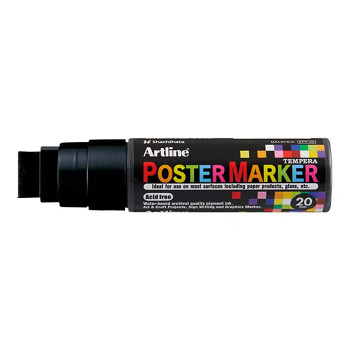 Artline Rotulador EPP-20 para Cartelería Punta Rectangular 20 mm Negro 1