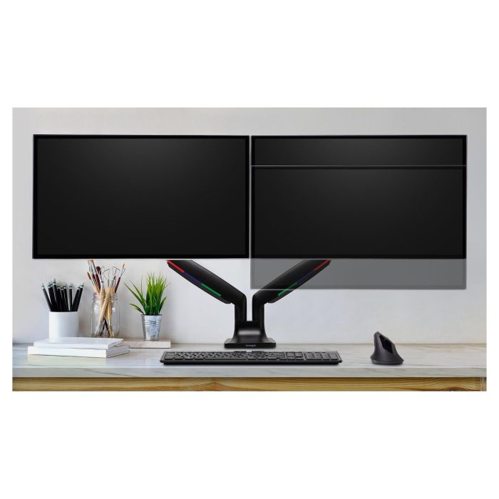 Kensington Brazo para Monitor 2TFT Ajustable en Altura con un Toque para Dos Monitores Montaje Escritorio Negro