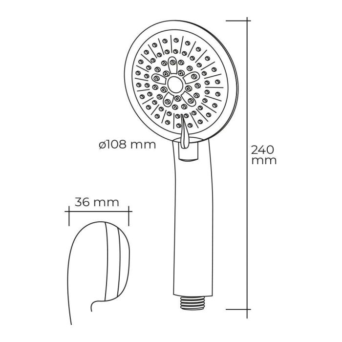 Edm Mango de Ducha Anticalcáreo Moderno 3 Funciones Color Cromo Ø10,8 x 3,6 x 24 cm Edm Mango de Ducha Anticalcáreo Moderno 3 Funciones Color Cromo Ø10,8 x 3,6 x 24 cm