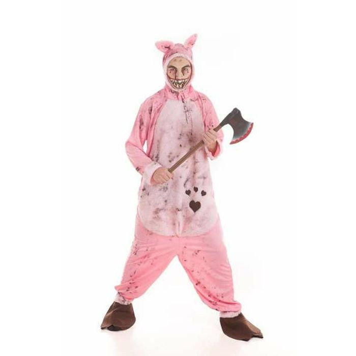 Disfraz adulto cerdito zombiey maquillaje halloween talla m/l