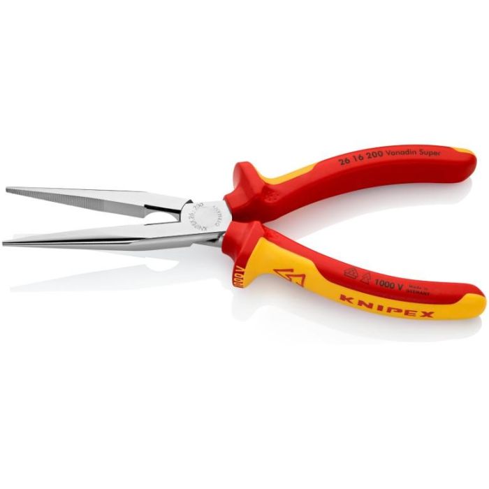 KNIPEX Flachrundzange mit Schneide verchromt 200 mm 3