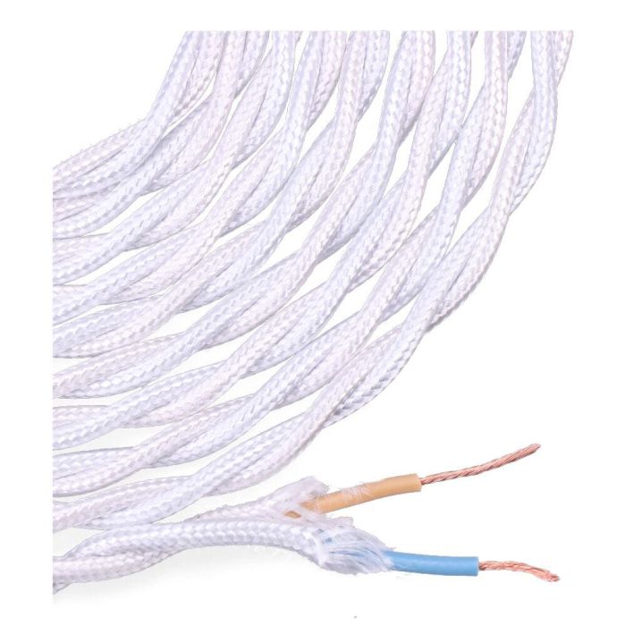 Edm Carrete cable textil trenzado h03vv-f 2 x 0,75 mm² gris plateado, 5 m 1