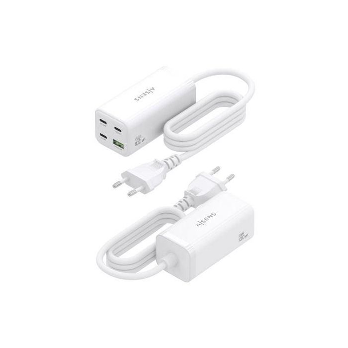 Aisens ASCH-100W4P053-W Cargador Sobremesa GaN 100W 4 Puertos (3xUSB-C PD3.0, 1xUSB-A QC3.0) Blanco 2 Aisens ASCH-100W4P053-W Cargador Sobremesa GaN 100W 4 Puertos (3xUSB-C PD3.0, 1xUSB-A QC3.0) Blanco 2