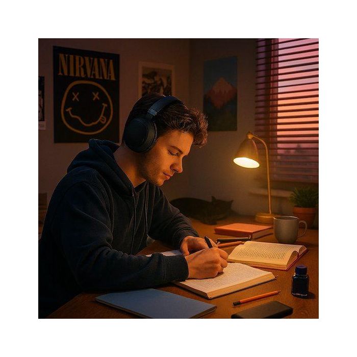 Grundig Auriculares de Diadema ANC con Cancelación Activa de Ruido - Negro