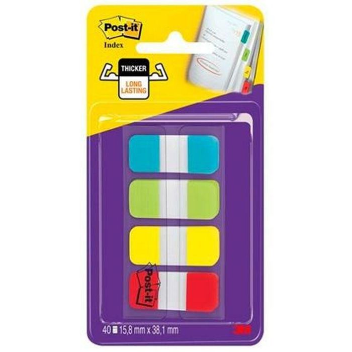 Set de Notas Adhesivas Post-it Index Multicolor 40 Hojas 15,8 x 38 mm (6 Unidades) 1