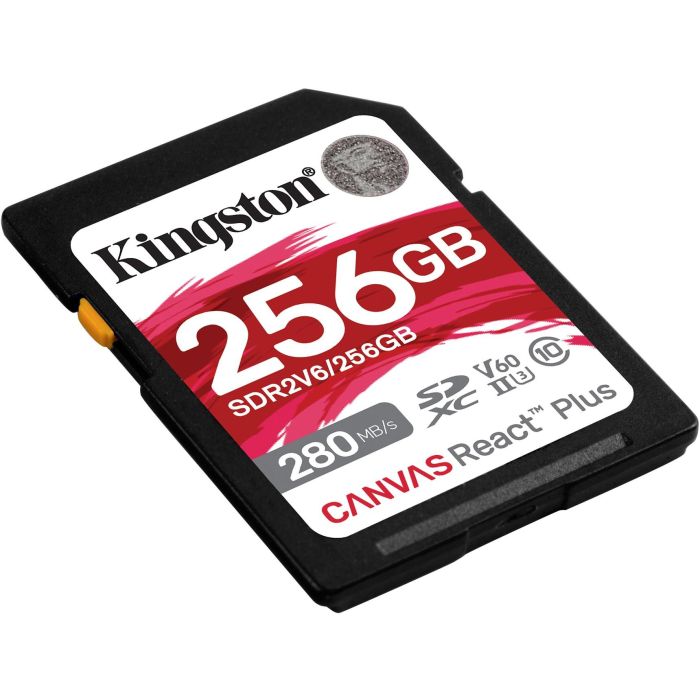 Kingston Canvas React Plus 256 GB SDXC UHS-II Clase 10, V60, U3, 280 MB/s Lectura, 150 MB/s Escritura - SDR2V6/256GB 1