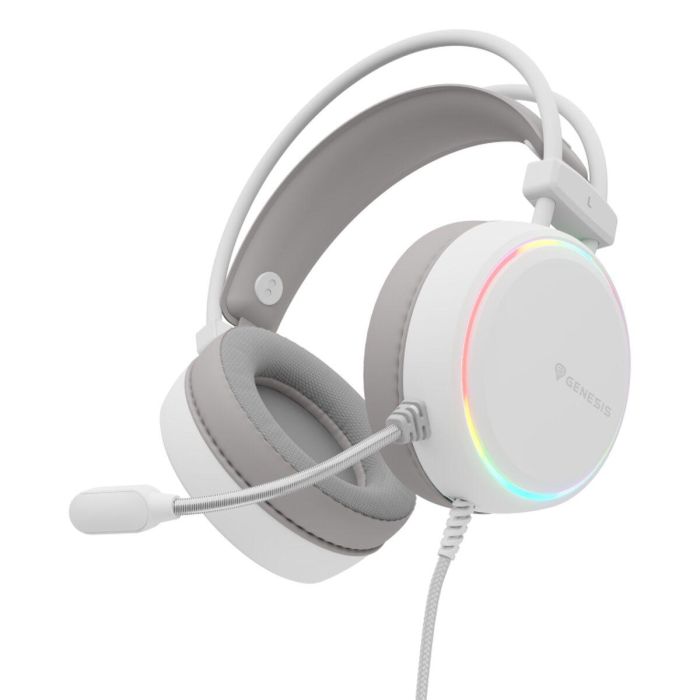 GENESIS NSG-2308 Neon 613 G2 Auriculares Gaming de Diadema Alámbricos con Micrófono, USB y Jack 3.5mm, 50mm, RGB, Blanco 4