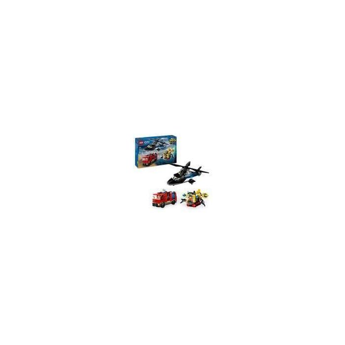 LEGO 60462 City Remix Helicóptero, Camión de Bomberos y Submarino - Set de Construcción 3 en 1 con Minifiguras +7 Años LEGO 60462 City Remix Helicóptero, Camión de Bomberos y Submarino - Set de Construcción 3 en 1 con Minifiguras +7 Años