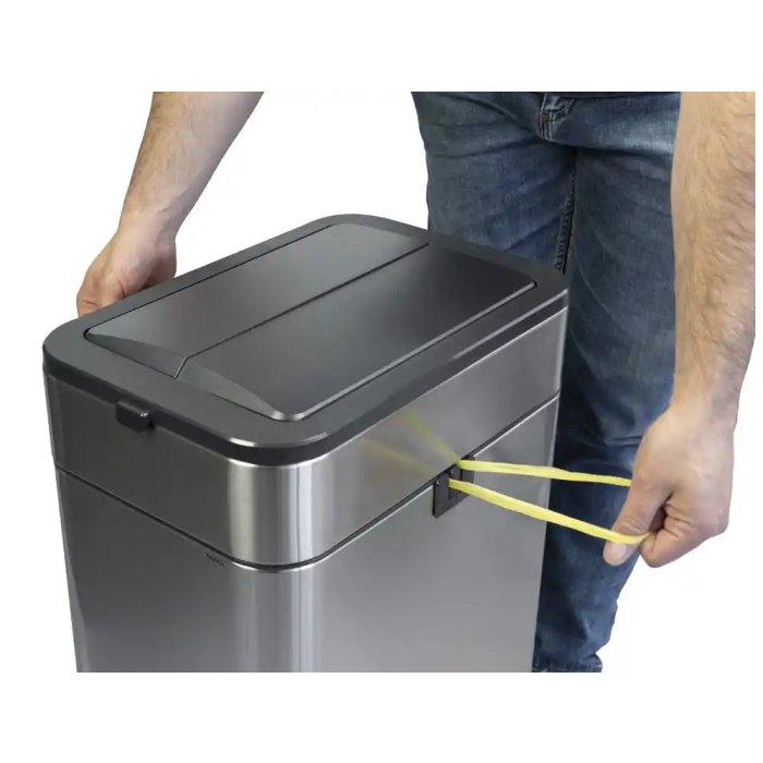 Maul Papelera PRME Acero Inoxidable 30 Litros Diseño Cuadrado Tapa Abierta Oficina Hogar 4