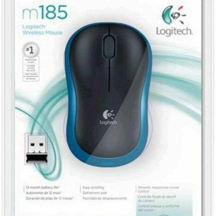 Logitech M185 Ratón Inalámbrico Ergonómico Plug-and-Play Nano Receptor USB, Pila 1 Año, Garantía 3 Años 2