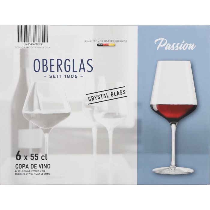 Oberglas Set 6 Copas de Vino "Passion" 55 cl | Alto 23 cm | Vidrio | Ref. 1
