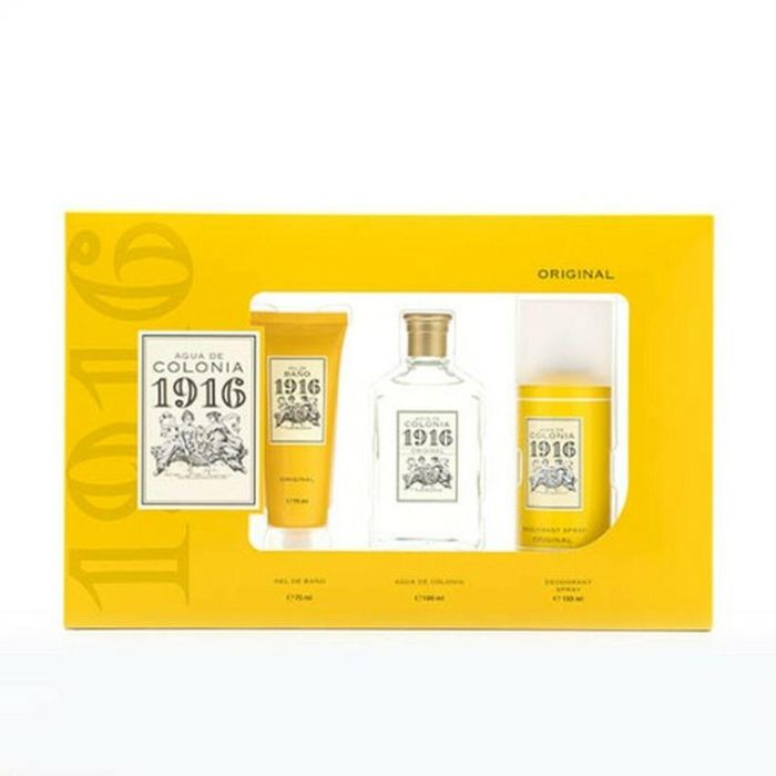 Puig Colonia 1916 Lote Unisex Eau de Toilette 100ml, Desodorante Spray 150ml y Gel Baño 75ml (3 Piezas) Puig Colonia 1916 Lote Unisex Eau de Toilette 100ml, Desodorante Spray 150ml y Gel Baño 75ml (3 Piezas)