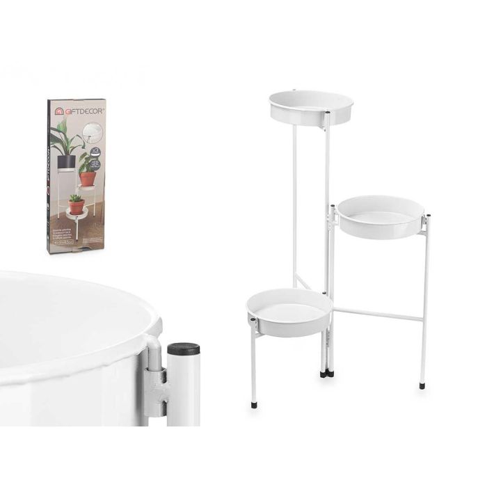 Estante Planta Tres Alturas Blanco Giftdecor 46X62CM (4 Unidades) Estante Planta Tres Alturas Blanco Giftdecor 46X62CM (4 Unidades)