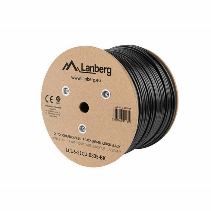 Cable de Red Rígido UTP Categoría 6 Lanberg LCU6-21CU-0305-BK 305 m Negro