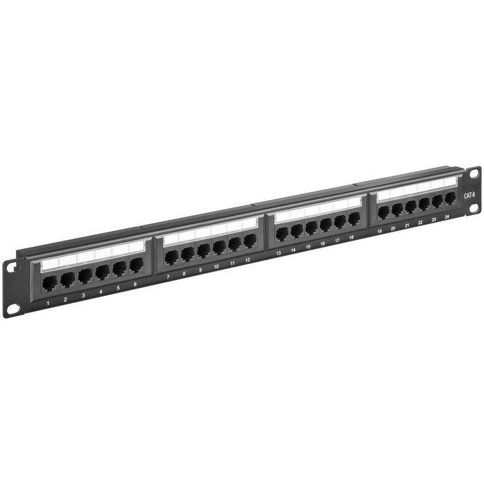 MicroConnect PP-013 Panel de parcheo CAT6 de 24 puertos, 19 pulgadas, para optimizar la gestión de cables y la infraestructura de red
