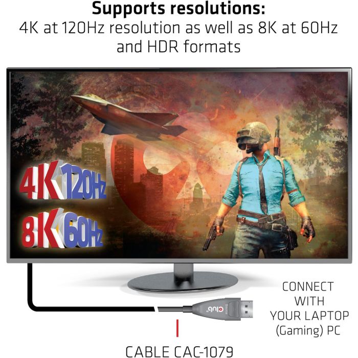 Club3D CAC-1079 - Cable DisplayPort 1.4 Activo Óptico 20m, Macho/Macho, Soporta 8K (7680x4320) a 120Hz para PC 3 Club3D CAC-1079 - Cable DisplayPort 1.4 Activo Óptico 20m, Macho/Macho, Soporta 8K (7680x4320) a 120Hz para PC 3