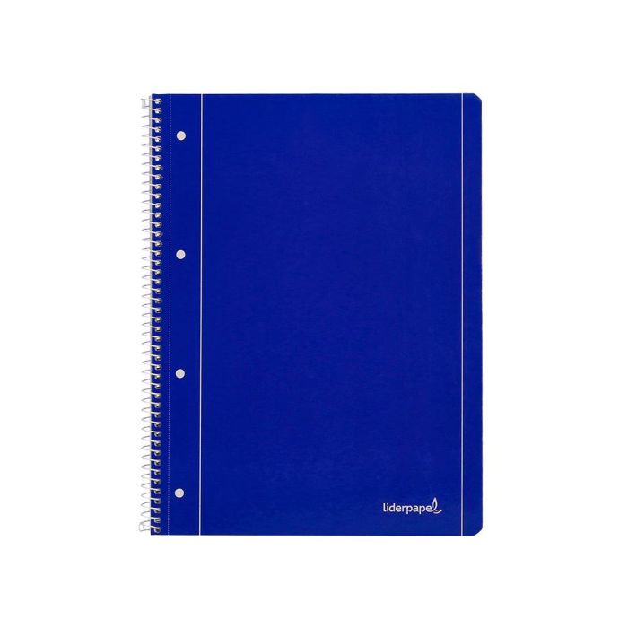 Cuaderno Espiral Liderpapel A4 Micro Serie Azul Tapa Blanda 80H 75 gr Horizontal Con Margen 4 Taladros Azul 1